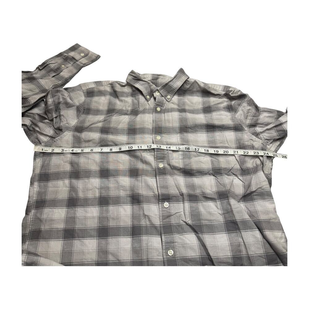 Gap Standard Mens XL Gray Plaid Button Down Long Sleeve Shirt - Picture 4 of 6
